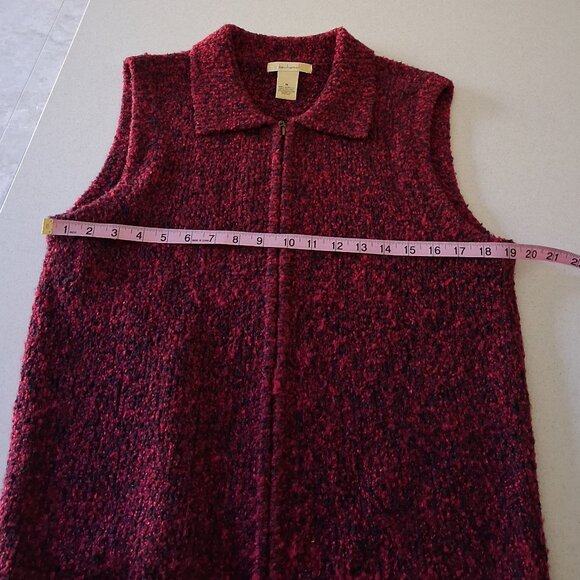 Bechamel Red Zip Cable Knit Sweater Vest Women's Size M - Picture 10 of 12